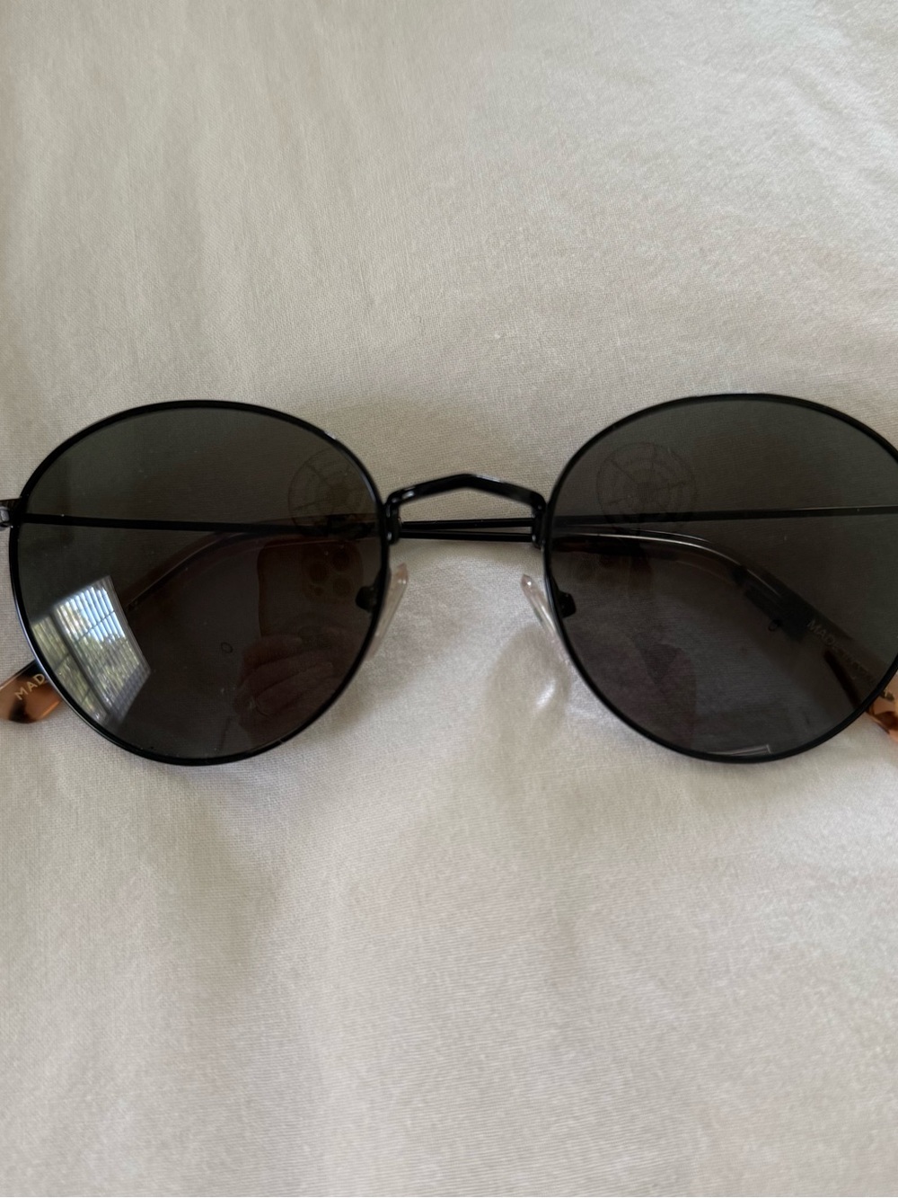 Madewell Black Round Metal Sunglasses